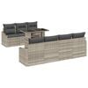 vidaXL Set Divano da Giardino 8 pz Grigio chiaro polyrattan