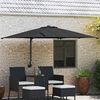 vidaXL Ombrello da giardino Nero 248,5 x 247,5 x 160 cm