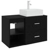 vidaXL Set di mobili per il bagno 2 pz Rovere Nero