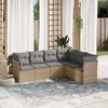 vidaXL Set Divano da Giardino 6 pz con Cuscini Beige in Polyrattan