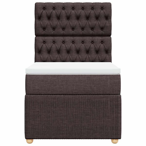 vidaXL Giroletto a Molle con Materasso Marrone Scuro 90x190cm Tessuto
