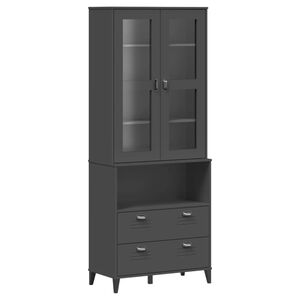 vidaXL Credenza VIKEN Grigio Antracite 80x40x200cm Legno Massello Pino