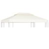 vidaXL Telo di Ricambio per Gazebo 310g/m&sup2; Bianco Crema 3x4m
