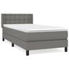 vidaXL Giroletto a Molle con Materasso Grigio Scuro 90x200 cm Tessuto