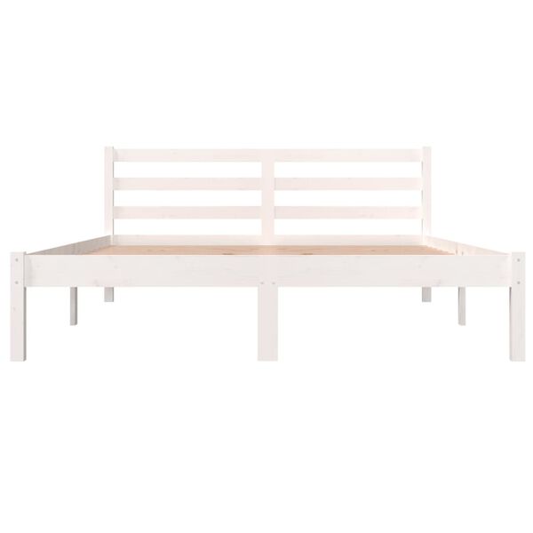 vidaXL Giroletto in Legno Massello di Pino 140x190 cm Bianco