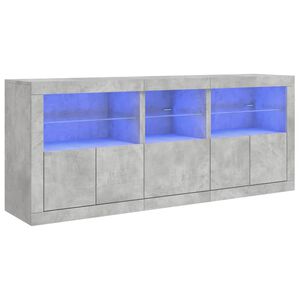 vidaXL Credenza con Luci LED Grigio Cemento 162x37x67 cm