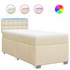vidaXL Giroletto a Molle con Materasso Crema 90x200 cm inTessuto