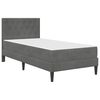 vidaXL Struttura letto con materasso Grigio scuro 90 x 190 cm Velluto