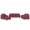 vidaXL Set di Divani 4 pz con Cuscini Rosso Vino in Tessuto