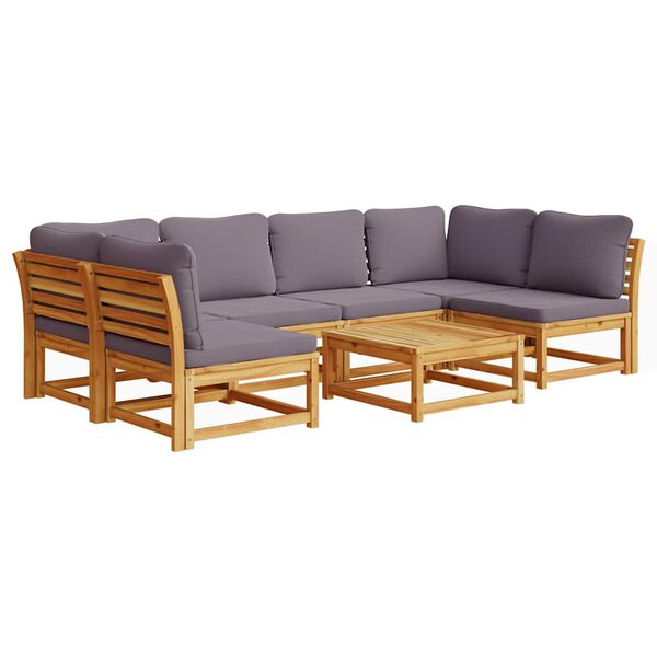 vidaXL Set Salotto da Giardino 7 pz con Cuscini Legno Massello Acacia