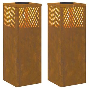 vidaXL Faro LED solare per sentieri 2 pz Bianco caldo 18 x 18 x 50 cm