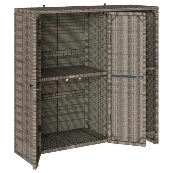 vidaXL Armadio con archiviazione Grigio 100 x 36 x 102 cm Rattan