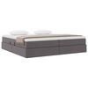 vidaXL Letto con contenitore e materasso Grigio 200 x 200 cm