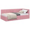 vidaXL Cornice del letto ad angolo Rosa 90 cm x 200 cm Velluto