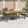 vidaXL Tavolo da Giardino Nero 180x90x75 cm Polyrattan e Legno Acacia