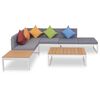 vidaXL Set Divani da Giardino 4 pz con Cuscini in Alluminio e WPC