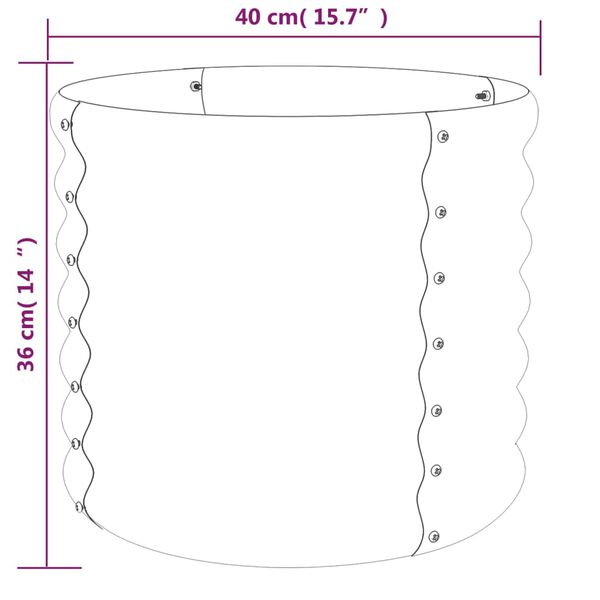 vidaXL Vaso Giardino Acciaio Zincato 40x40x36 cm Argento