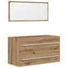 vidaXL Set Mobili da Bagno 2 pz Rovere Artigianale Legno Multistrato