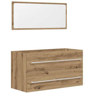vidaXL Set Mobili da Bagno 2 pz Rovere Artigianale Legno Multistrato