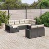 vidaXL Set Divani da Giardino 10pz con Cuscini in Polyrattan Nero