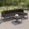 vidaXL Set Divani da Giardino 6 pz con Cuscini in Polyrattan Grigio