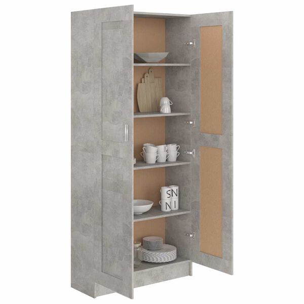 vidaXL Libreria Grigio Cemento 82,5x30,5x185,5 cm in Legno Multistrato
