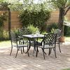 vidaXL Set di Tavolo da Giardino 5 pcs Nero Alluminio pressofuso