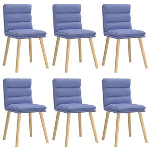 vidaXL Sedie da Pranzo 6 pz Blu Jeans in Tessuto