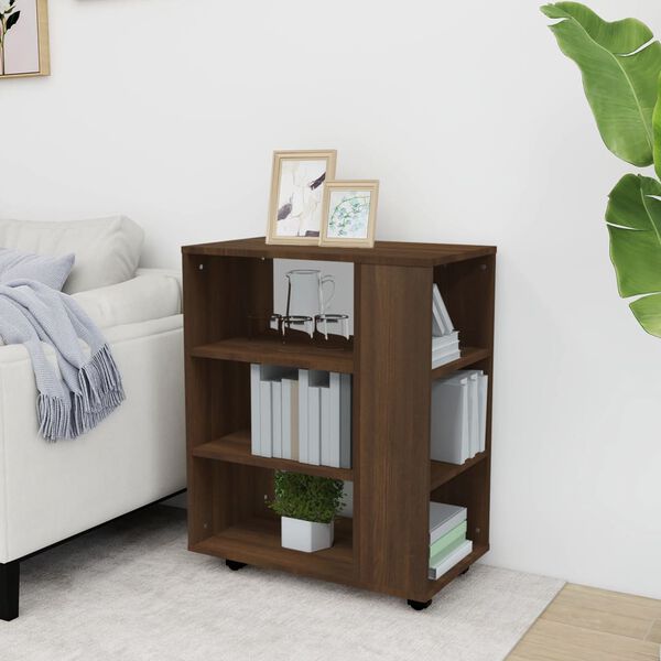 vidaXL Armadietto con Ruote Rovere Marrone 60x35x75 cm in Legno