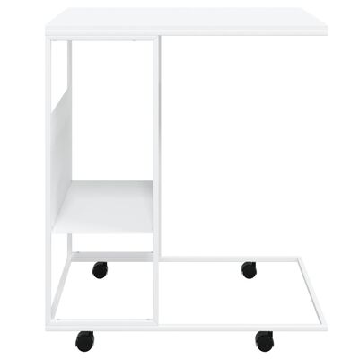 vidaXL Tavolino con Ruote Bianco 55x36x63,5 cm in Legno Multistrato