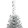 vidaXL Albero di Natale artificiale con luci integrate Argento 180 cm