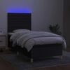 vidaXL Letto a Molle con Materasso e LED Nero 100x200 cm in Tessuto