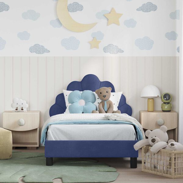 vidaXL Struttura letto bambini con testata Blu Polizia 80 x 160 cm