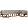 vidaXL Set di divani da esterno 8 pcs Grigio Naturale e Chiaro