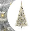 vidaXL Albero di Natale artificiale con luci integrate Argento 210 cm