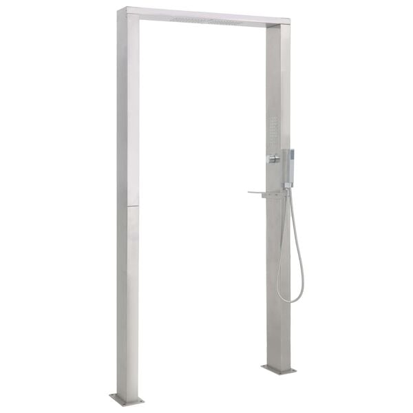 vidaXL Doccia da Giardino in Acciaio Inox a Doppio Getto
