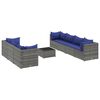 vidaXL Set Divani da Giardino 8 pz con Cuscini in Polyrattan Grigio