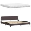 vidaXL Letto con Materasso Hanko Marrone Scuro 200x200 cm in Tessuto