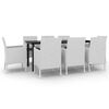 vidaXL Set da Pranzo da Giardino e Cuscini 9 pz in Polyrattan e Vetro