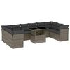 vidaXL Set Divani da Giardino 11 pz con Cuscini in Polyrattan Grigio