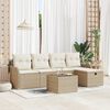 vidaXL Set Divano da Giardino 6 pcs Beige e Crema polyrattan