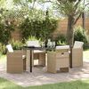 vidaXL Set da Pranzo per Giardino con cuscino 5 pcs Beige polyrattan