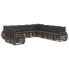 vidaXL Set Divano da Giardino 11 pz Grigio e Grigio Scuro polyrattan