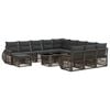vidaXL Set Divano da Giardino 13 pz Grigio e Grigio Scuro polyrattan
