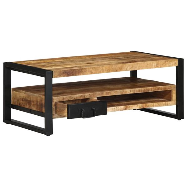 vidaXL Tavolino da Salotto 90x50x36 cm Legno Massello di Mango Grezzo
