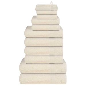 vidaXL Set Asciugamani 12 pz Crema 360 gsm 100% Cotone
