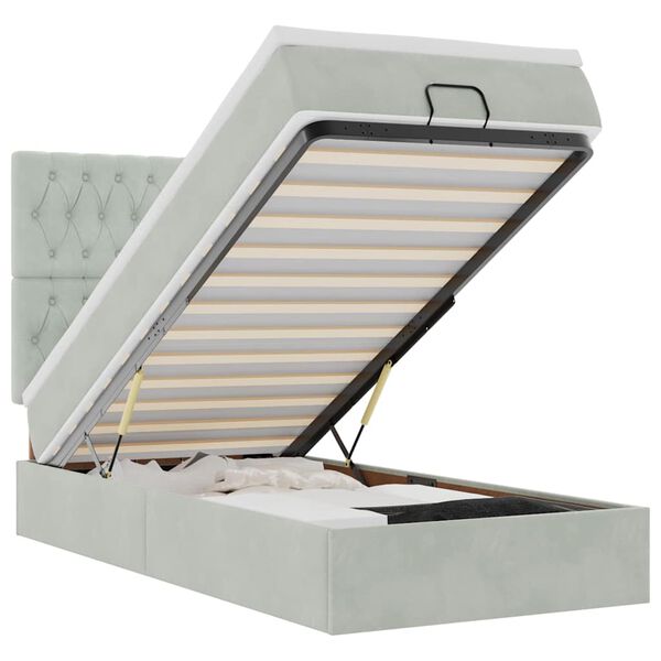 vidaXL Struttura Letto Pouf con Materassi 80x200 cm in Velluto