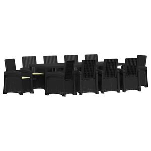 vidaXL Set da Pranzo per Giardino 11 pz Antracite e Crema PP