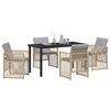 vidaXL Set da Pranzo per Giardino 5 pcs Beige polyrattan