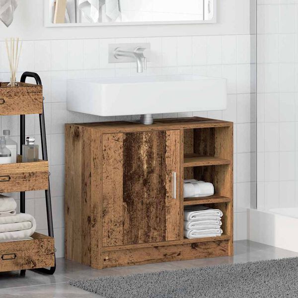 vidaXL Mobile da Bagno Legno vecchio 63 x 29 x 55 cm Legno multistrato